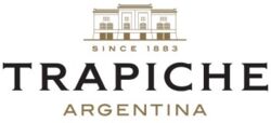 Das Trapiche Logo zeigt ein elegantes Gebäude und den Schriftzug "Trapiche Argentina", bekannt für hochwertige argentinische Weine.