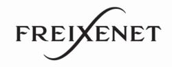 Schwarz-weißes Freixenet-Logo mit geschwungenem X auf weißem Hintergrund.