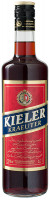 Flasche Kieler Kräuter Likör, norddeutscher Schnaps, Siebenmärker, rote Verpackung mit Etikett, 0,7 Liter. 